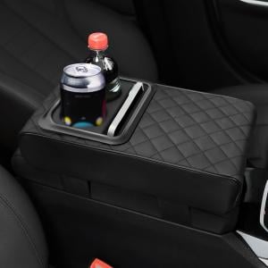 مسند مبطن فاخر للسيارة مع حامل أكواب - 3