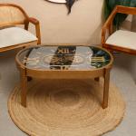 طاولة وسط بيضاوية بتصميم ساعات التروس الكلاسيكية - 10