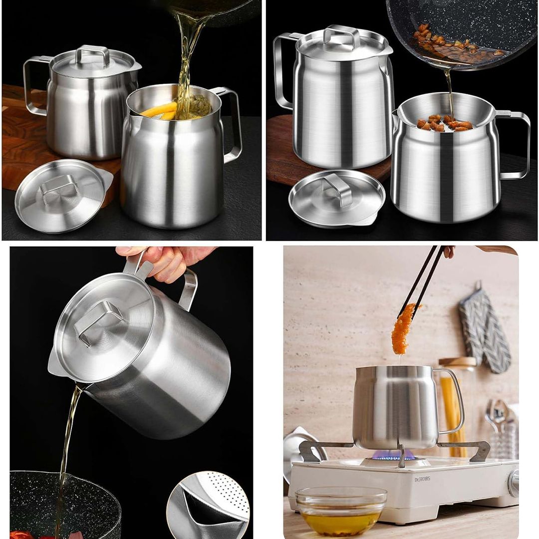 مقلاة زيت عميقة مع مصفاة - 4