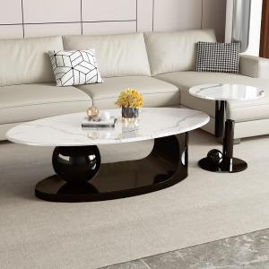 طقم طاولات وسط بيضاوية بتصميم فاخر