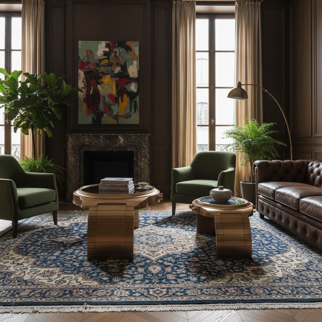 طقم طاولات بتصميم ساعة يد تروس الذهبية - 7