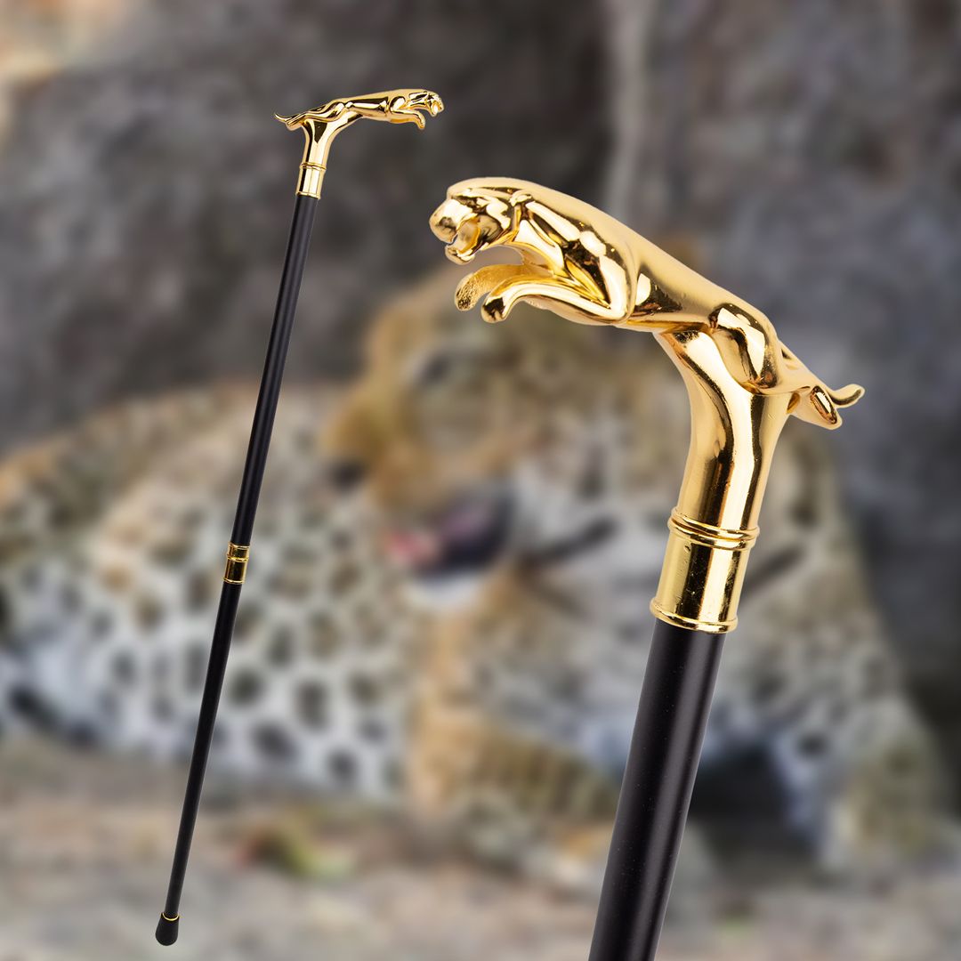 Leopard Handle Walking Stick - 12