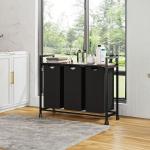 منظم غسيل ثلاثي مع رف خشبي - 1