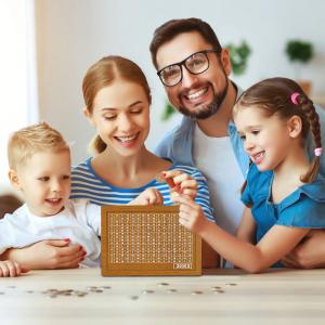 حصالة خشبية مع عداد