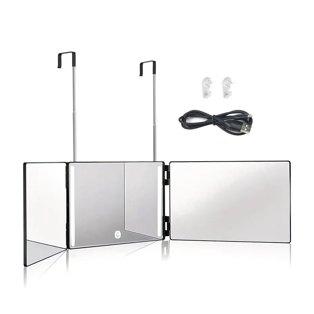 مرآة ثلاثية الجوانب قابلة للطي والتعليق - 12