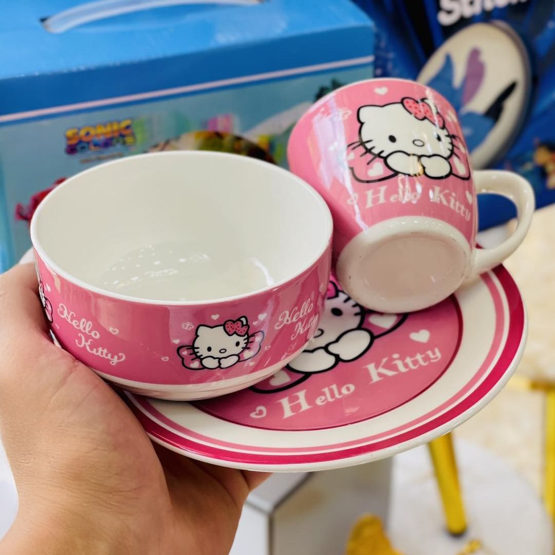أدوات طعام للأطفال بتصميم Hello Kitty - 1