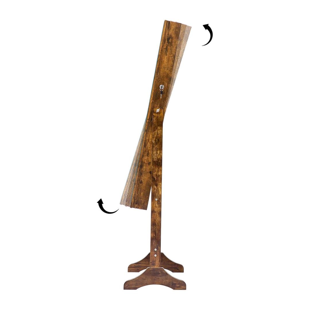 خزانة مجوهرات أرضية بمرآة مع إضاءة داخلية - 11