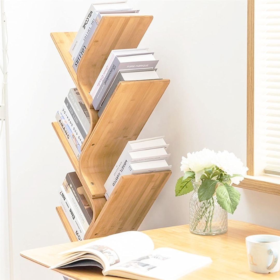 رفوف خيزران أرضية للكتب - 11