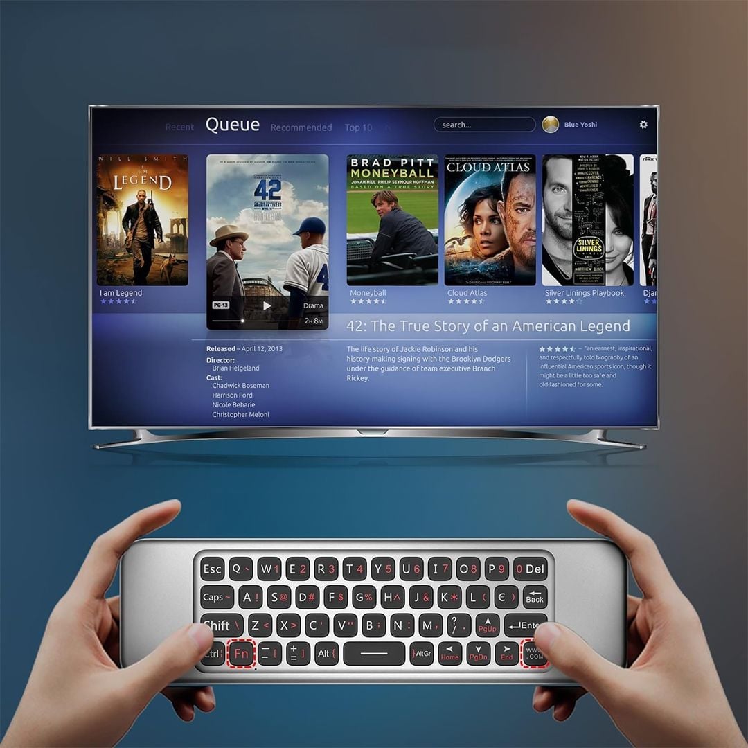 ريموت لاسلكي مع كيبورد للتحكم بشاشة التلفاز - 11