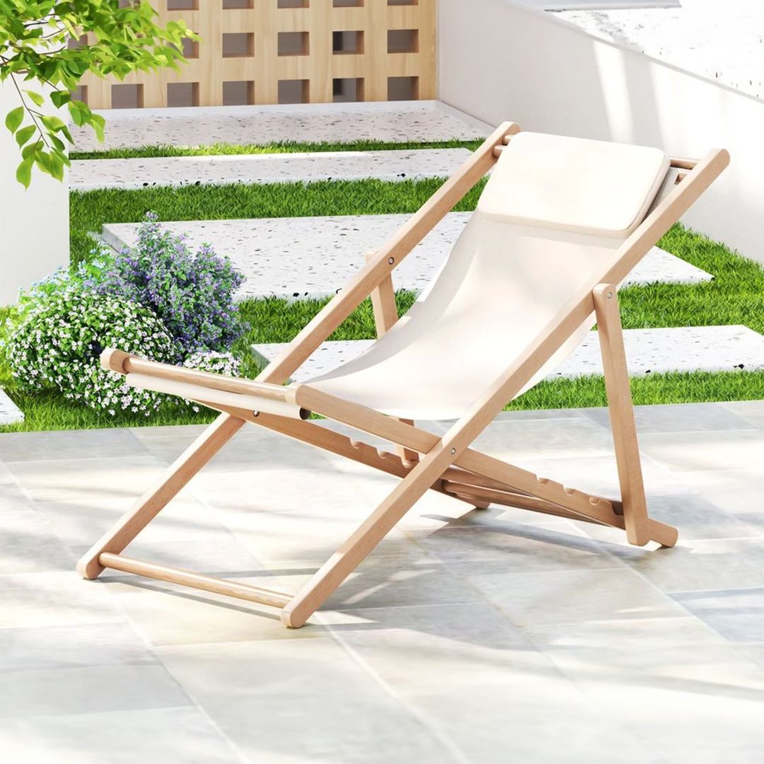 كرسي استرخاء خشبي خارجي - 10