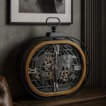 ساعة حائط تروس معدنية بتصميم خريطة العالم - 11