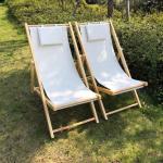 كرسي استرخاء خشبي خارجي - 1