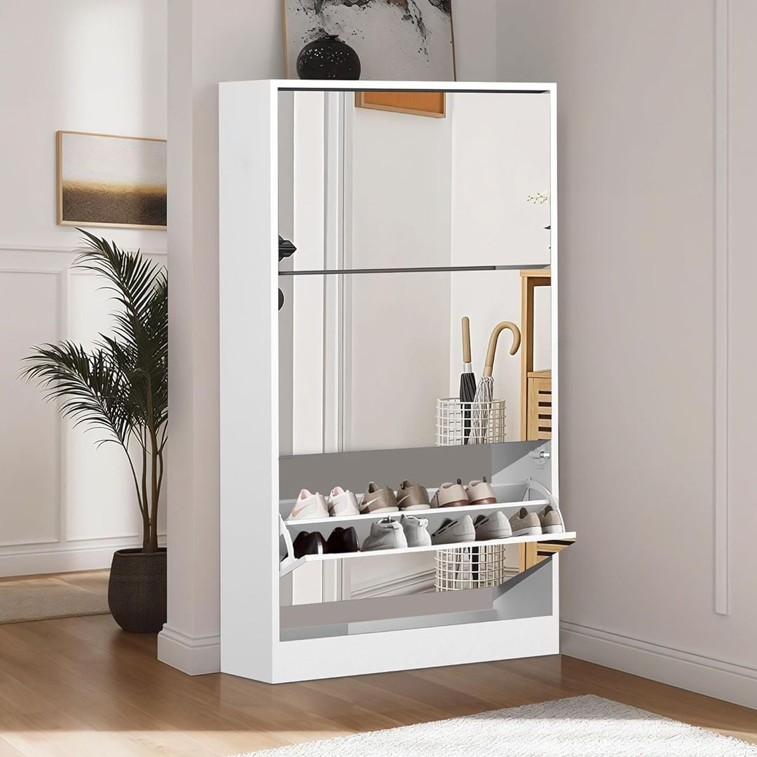 خزانة تنظيم الأحذية العصرية بمرآة - 4