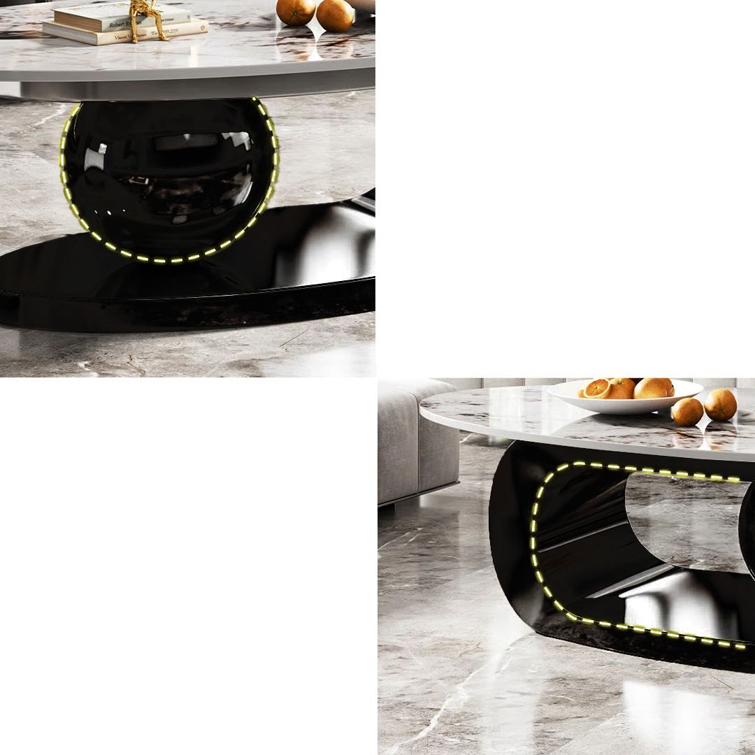 طقم طاولات وسط بيضاوية بتصميم فاخر - 12