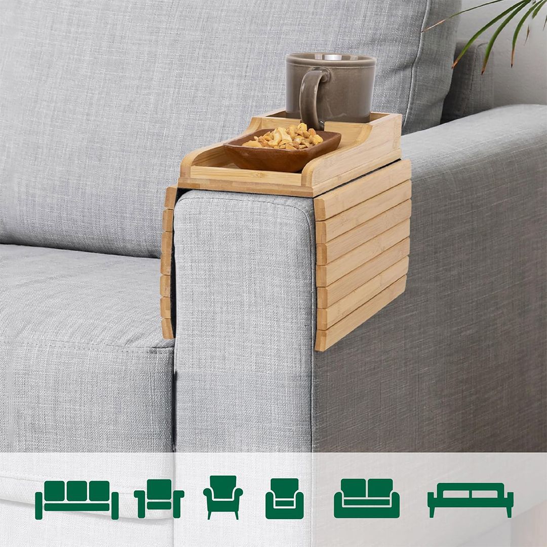 Bamboo Sofa Armrest Tray - 6