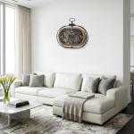 ساعة حائط تروس معدنية بتصميم خريطة العالم - 12