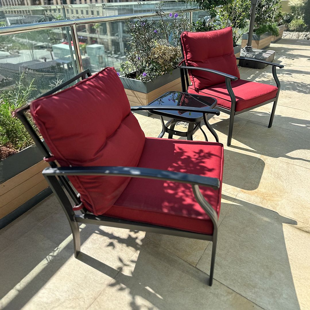 Outdoor Seating Set with Two Chairs and a Side Table product thumbnail 2