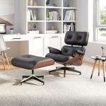 كرسي جلد للمكتب مع مسند للأقدام	 - 4