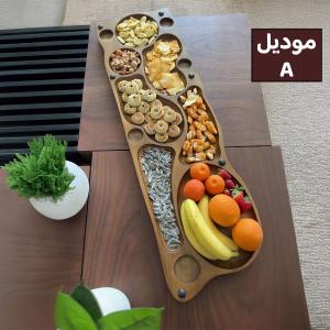 لوح تقديم خشبي فاخر للتسالي والضيافة من روح - 3