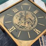 طاولة ديكور مربعة بتصميم ساعة تروس ذهبية - 7