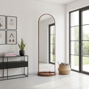 مرآة طولية مع رفوف تخزين خلفية مدمجة - 4