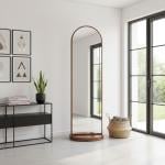 مرآة طولية مع رفوف تخزين خلفية مدمجة - 3