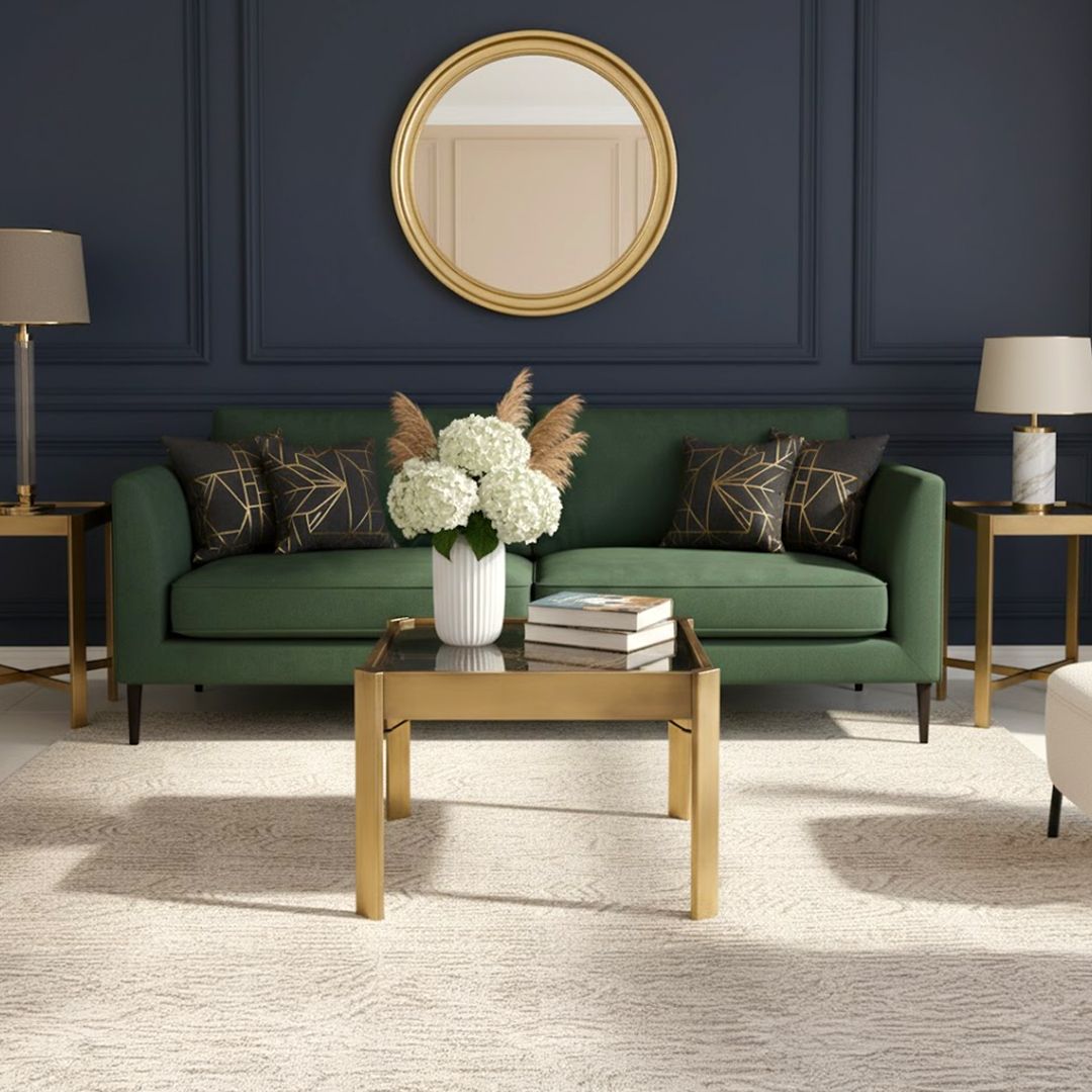 طاولة ديكور مربعة بتصميم ساعة تروس ذهبية - 12