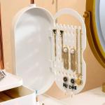 صندوق تخزين إكسسوارات ومكياج مع مرآة دوّارة - 5