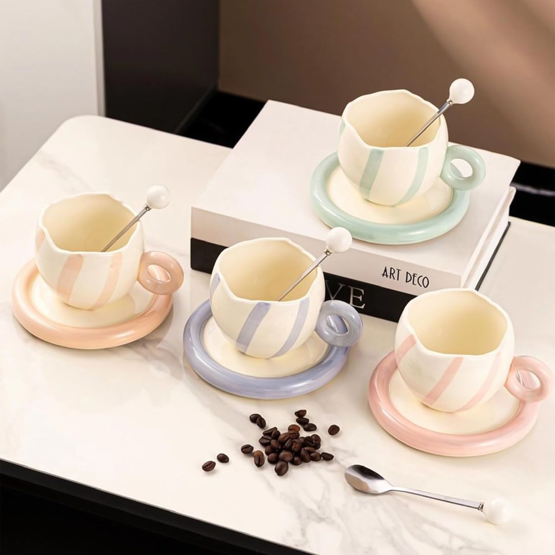 colorful mug with spoon - 1