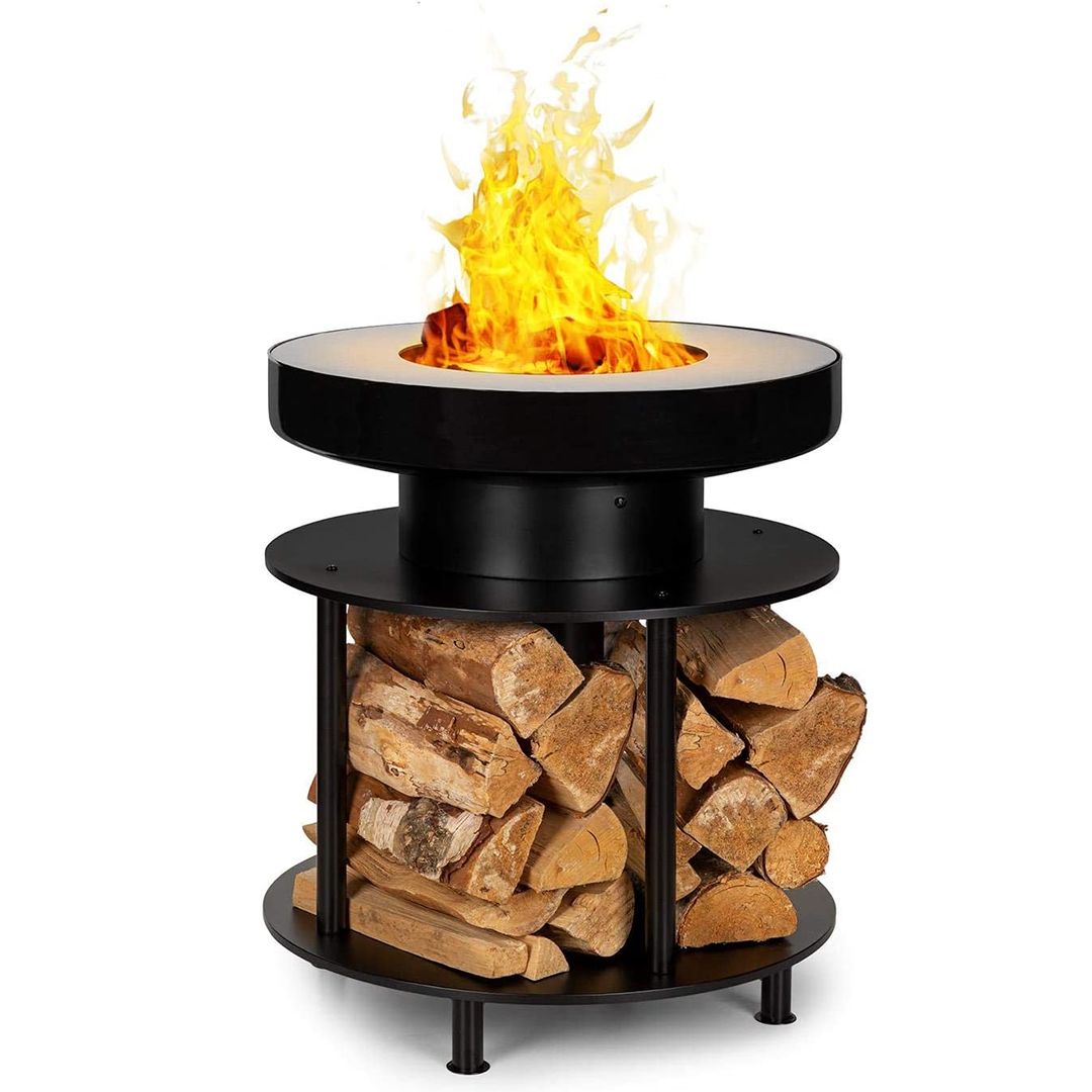  موقد الحطب الخارجي مع مساحة تخزين - 6