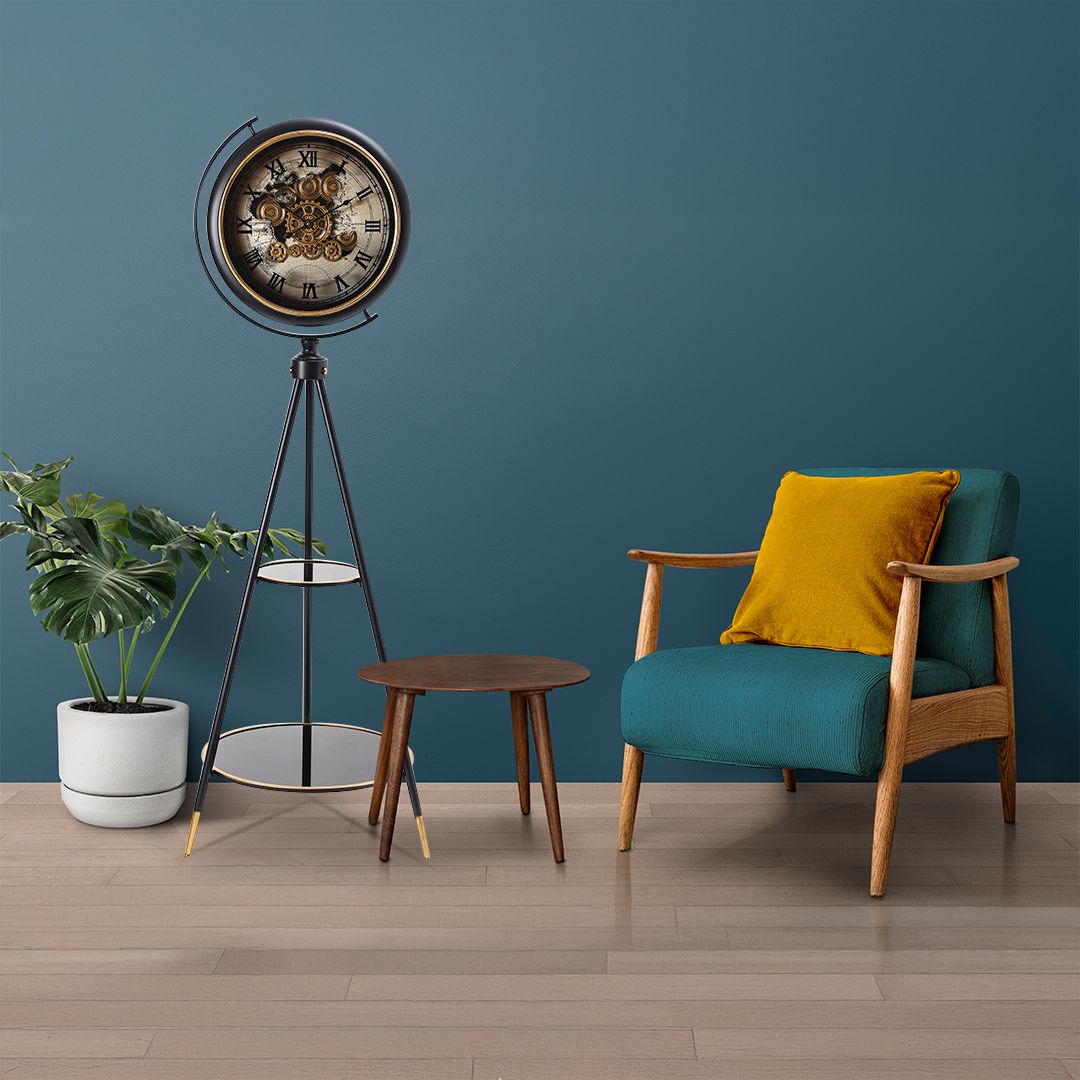 ساعة أرضية بتصميم تروس فني فاخر - 1