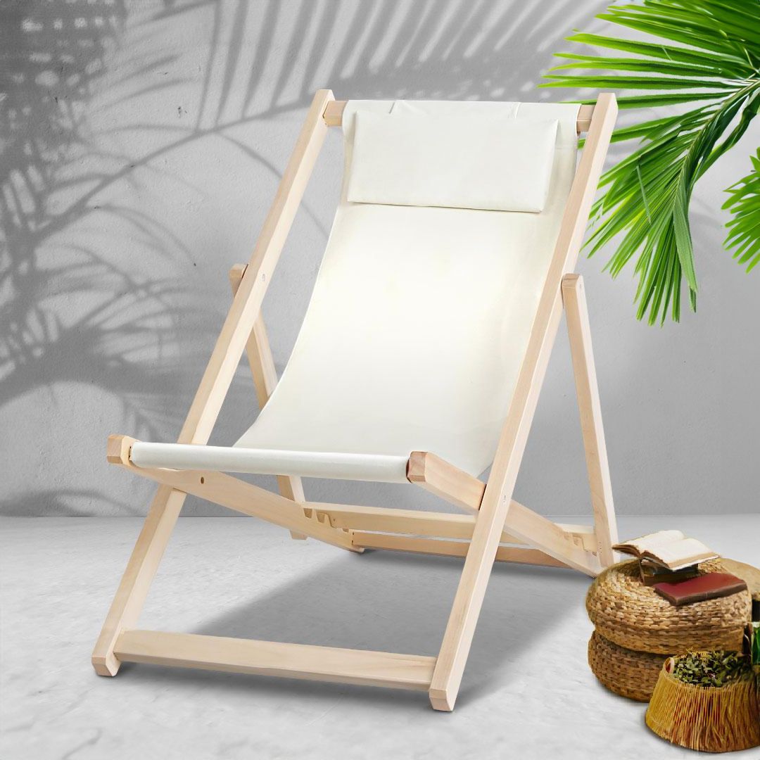 كرسي استرخاء خشبي خارجي - 5