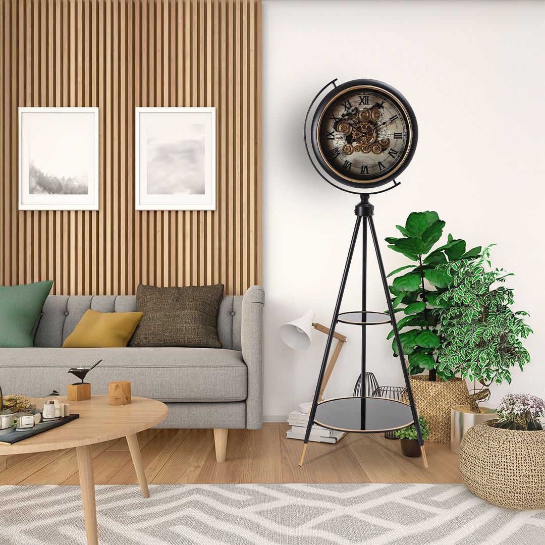 ساعة أرضية بتصميم تروس فني فاخر - 2