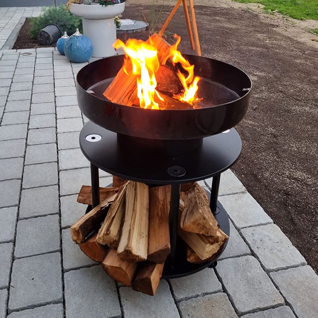  موقد الحطب الخارجي مع مساحة تخزين - 1