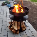  موقد الحطب الخارجي مع مساحة تخزين - 1