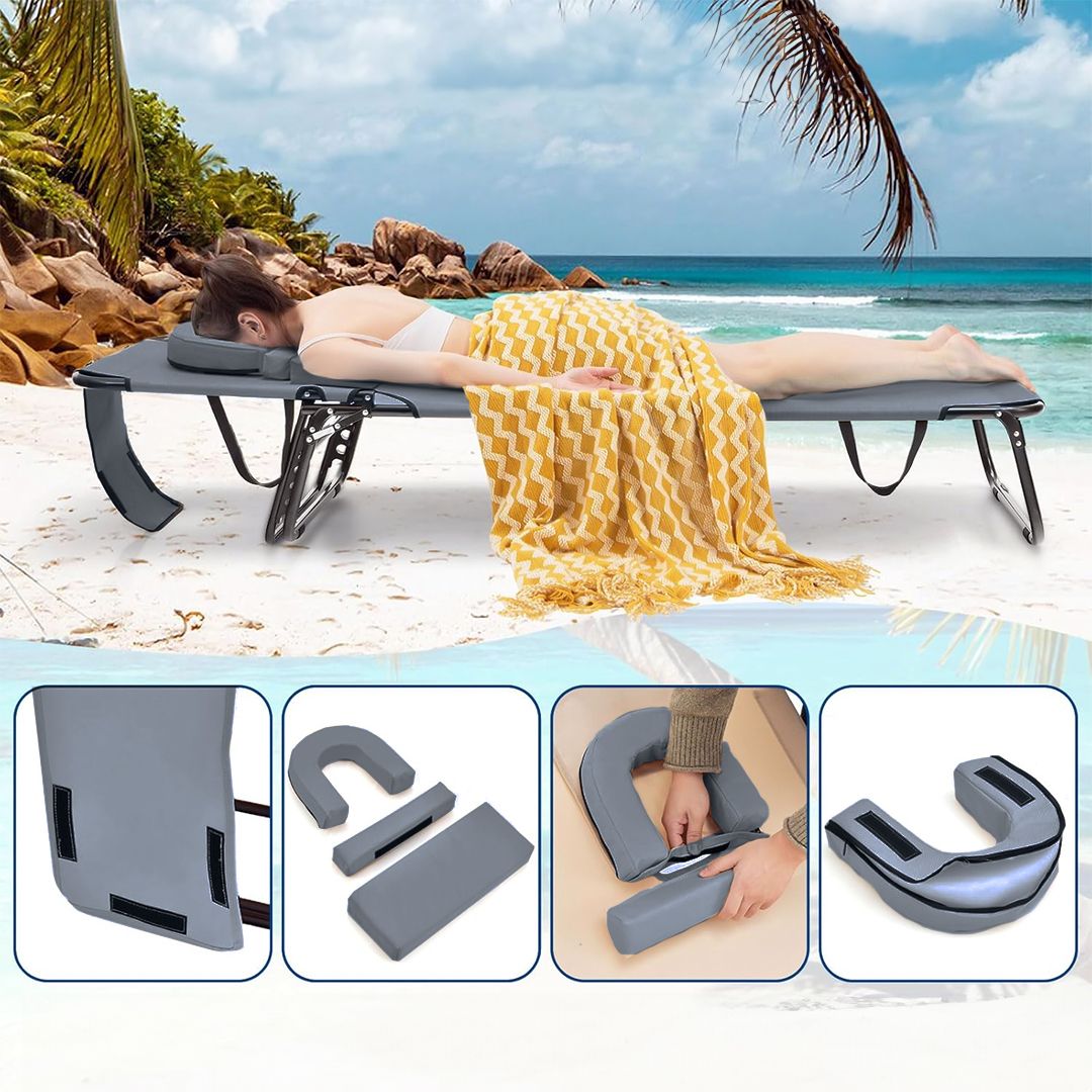 كرسي التشميس القابل للطي مع فتحة للوجه - 9