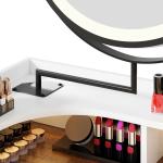 طاولة مكياج بمرآة LED دائرية - 7