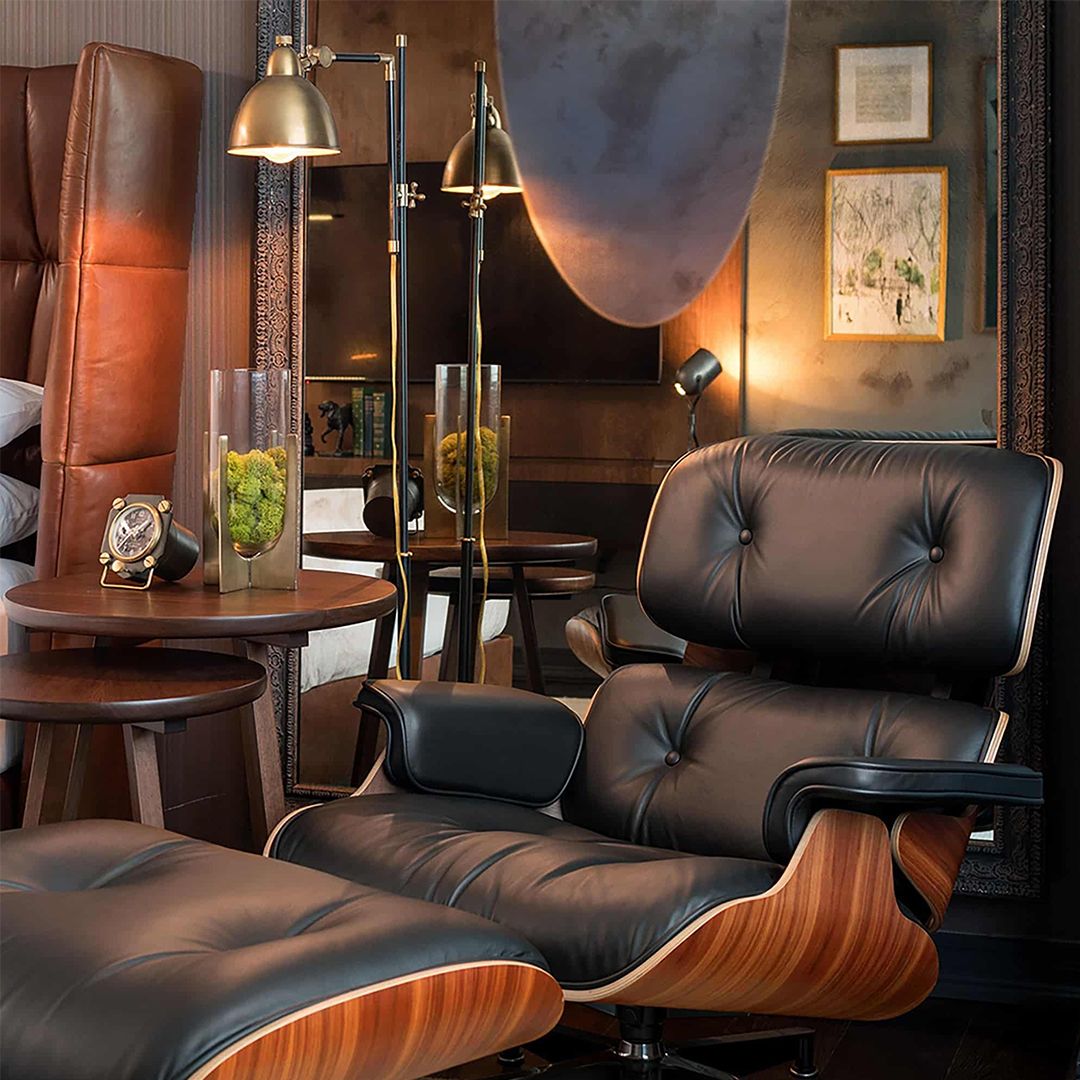 كرسي جلد للمكتب مع مسند للأقدام	 - 9