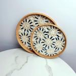 صواني دائرية من الخيزران