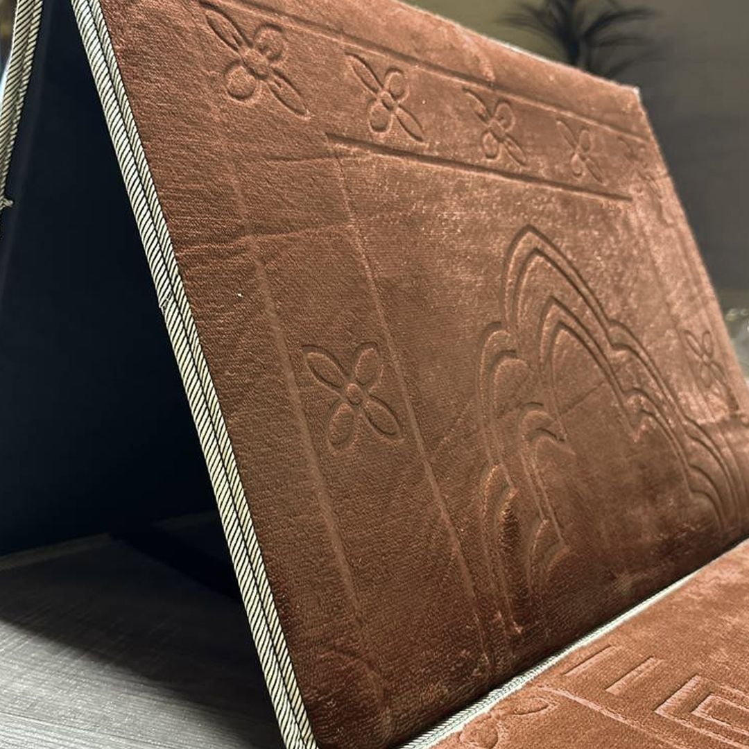 سجادة صلاة قابلة للطي مع مسند ظهر - 13