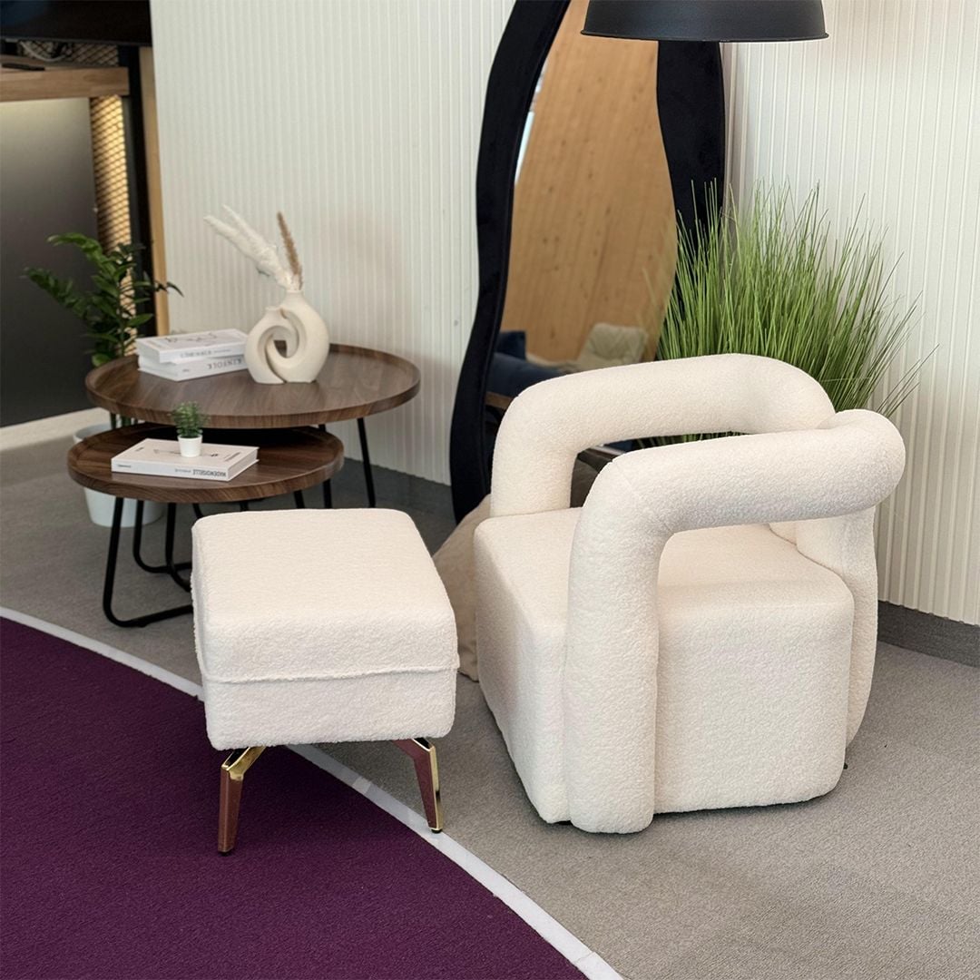 Velvet Chair with Footrest product thumbnail 2