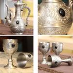 إبريق عثماني للشاي مع أربع كؤوس - 6