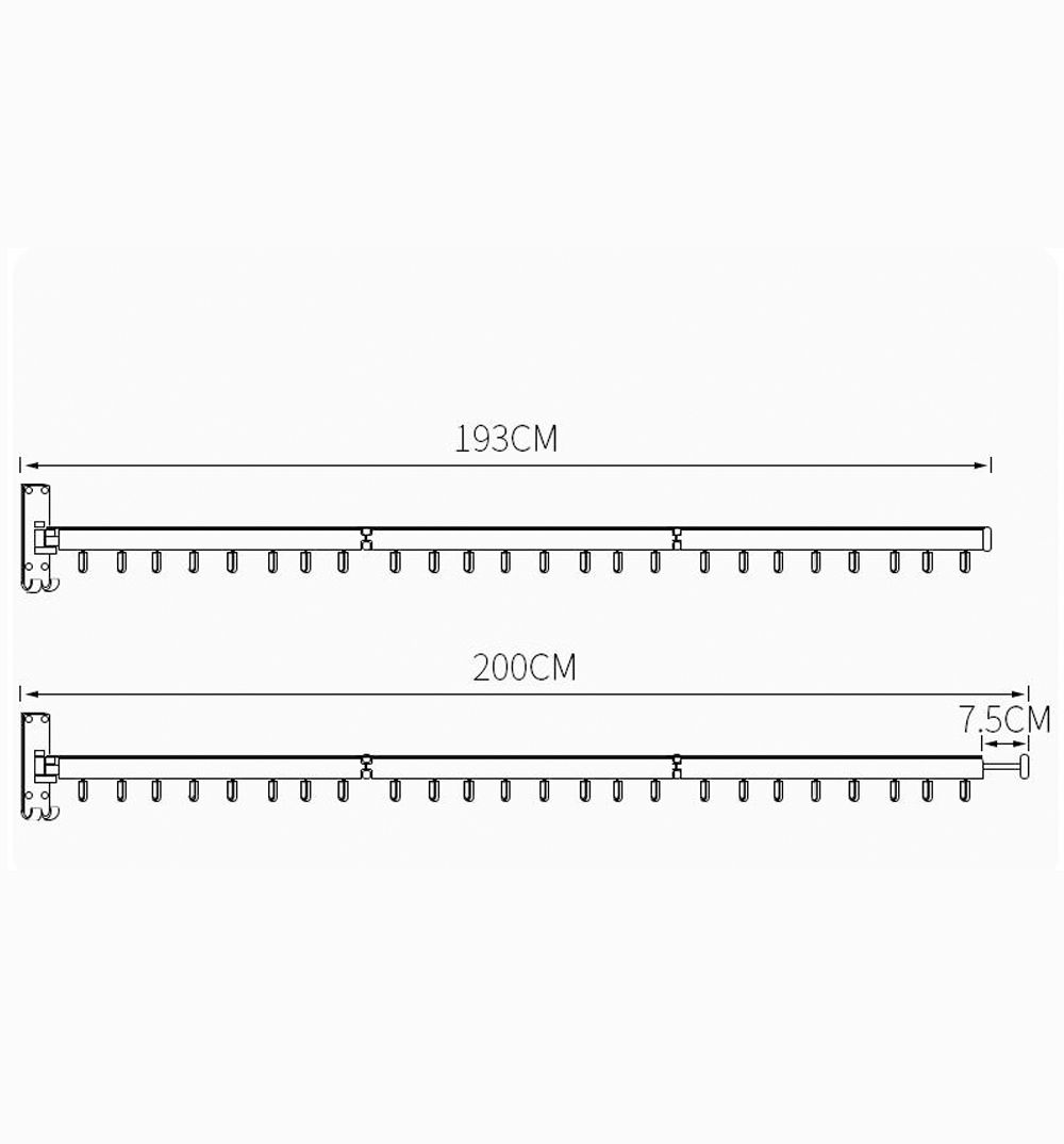 Triple Wall Mounted Clothes Rack product thumbnail 5