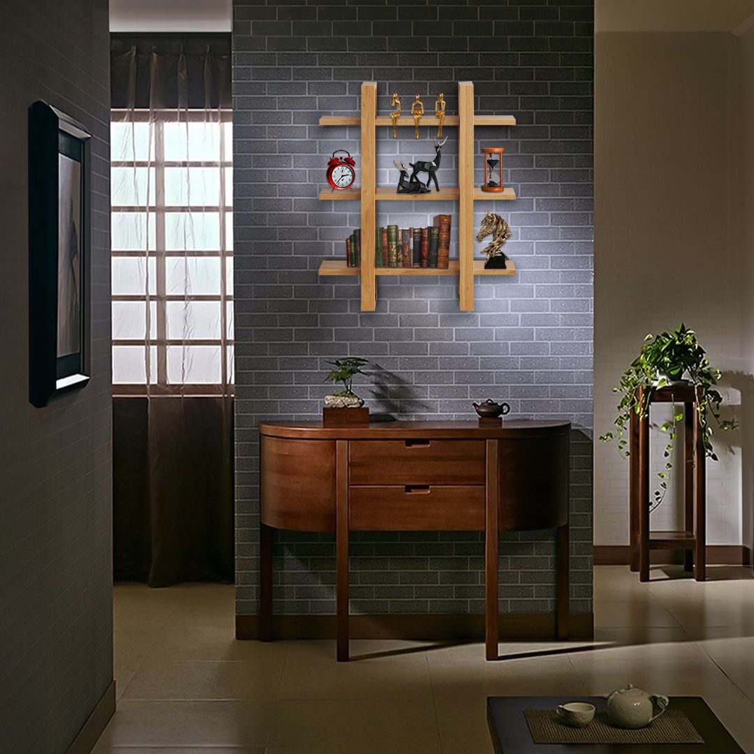 Geometric Design Wooden Wall Shelves product thumbnail 8