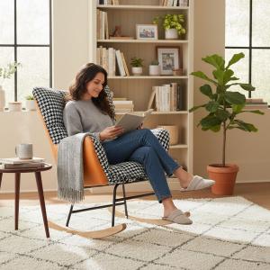 كرسي هزاز بتصميم كلاسيكي مريح - 3