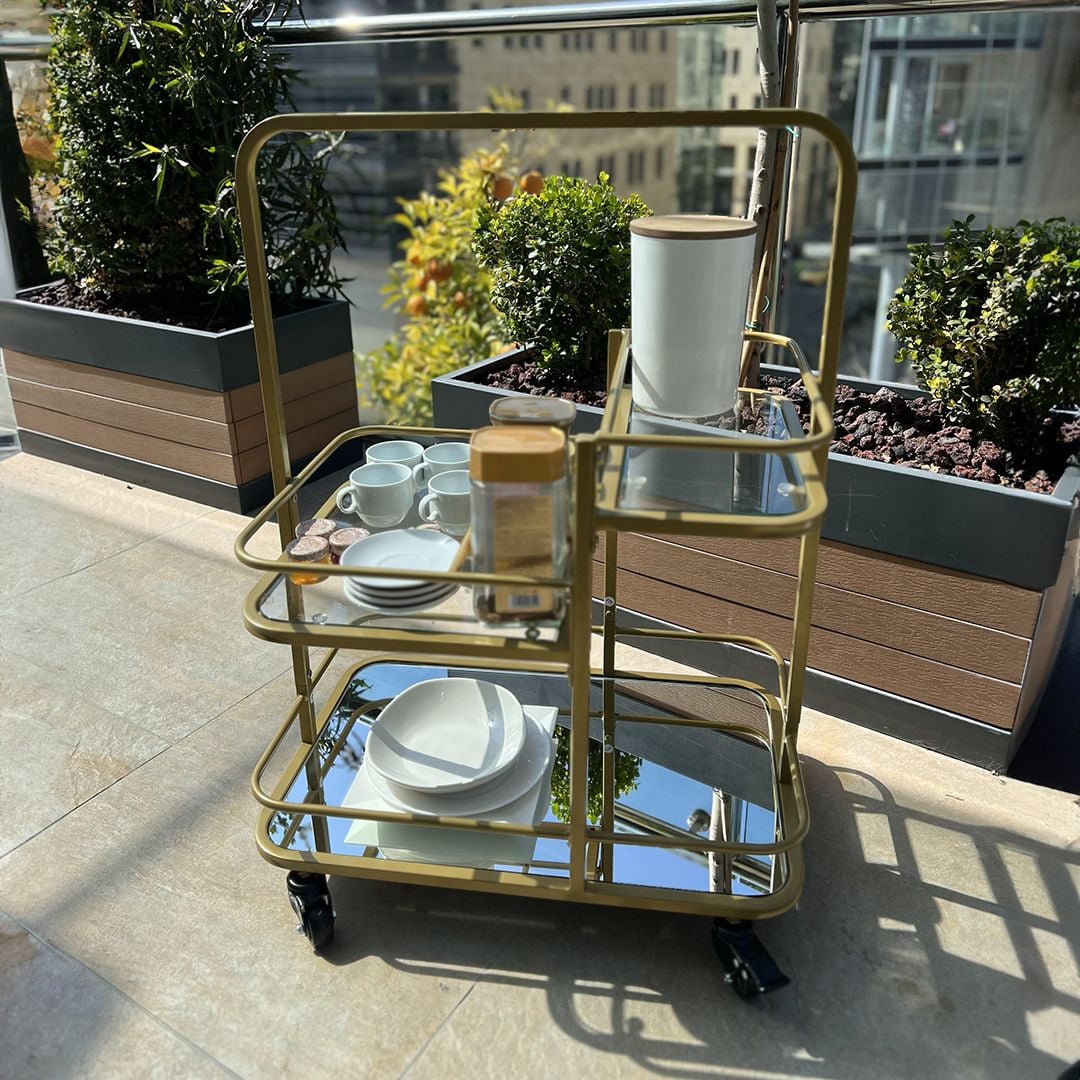 Metal hospitality trolley with wheels product thumbnail 3