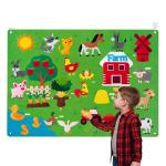 لوحة تعليمية من اللباد للأطفال بنمط حيوانات المزرعة - 9