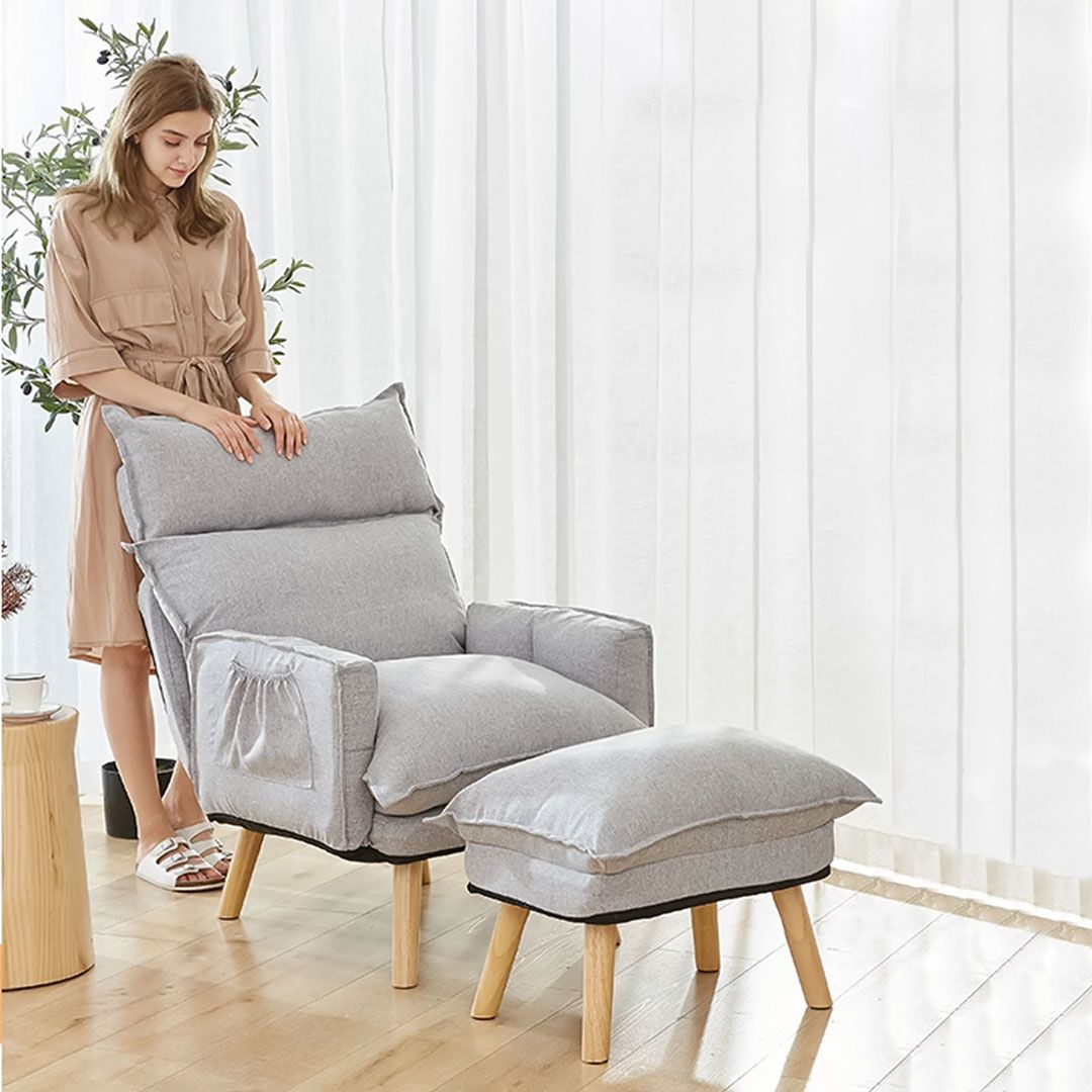 Adjustable Backrest Sofa With Footrest product thumbnail 3