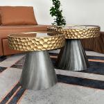 طقم طاولات بتصميم ساعة تروس و قاعدة مخروطية - 6