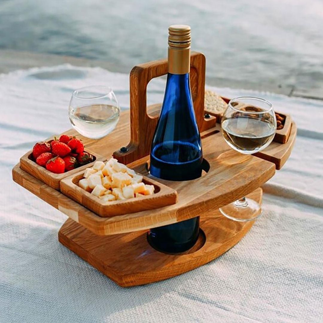 Picnic wooden Table with Glass Stand product thumbnail 3